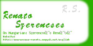 renato szerencses business card